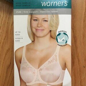 Warners Bra 2544 firm support Underwire Beige MINIMUZER REDUCES UP TO 1 CUP SIZE